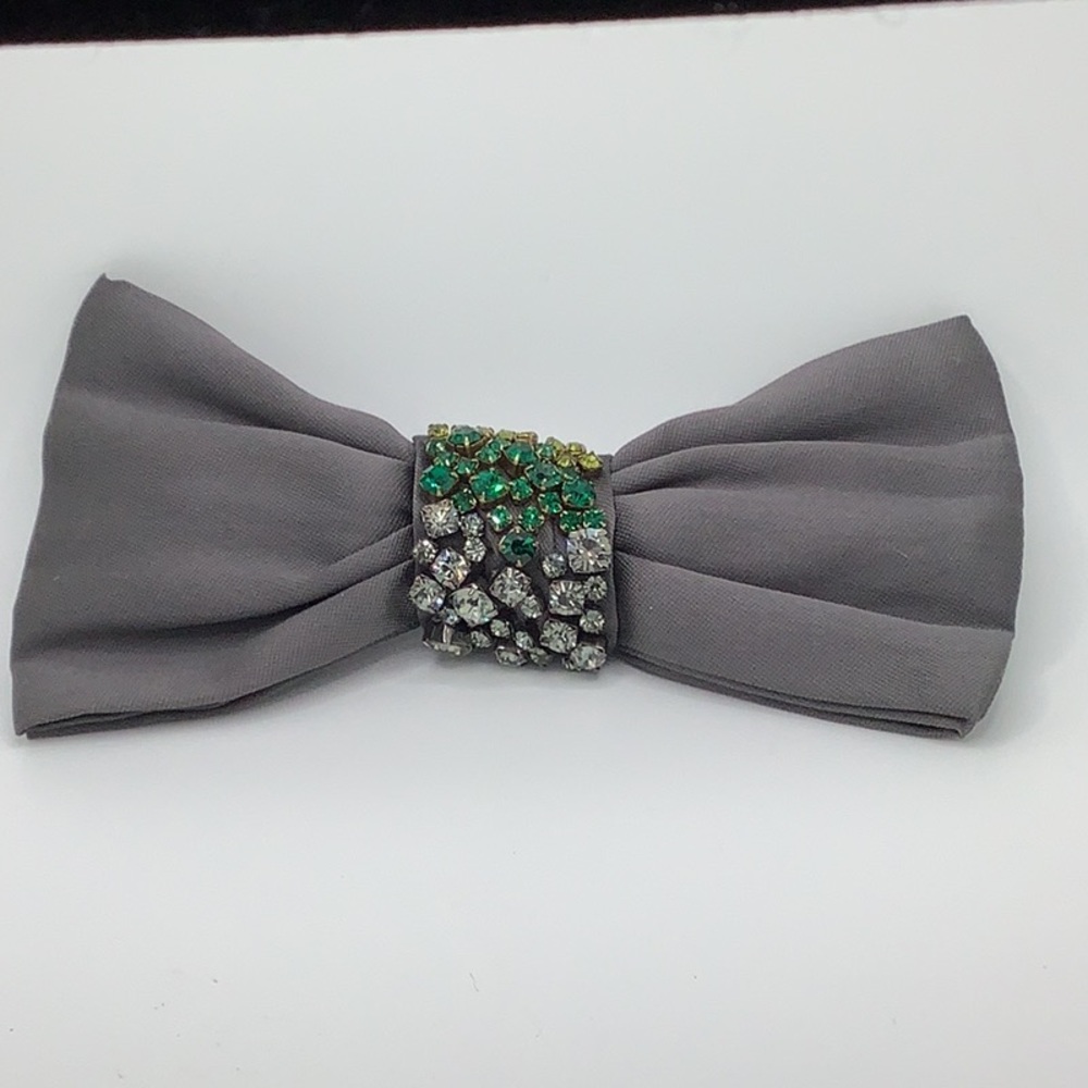 Rada green gray sparkling rhinestone gray big bow